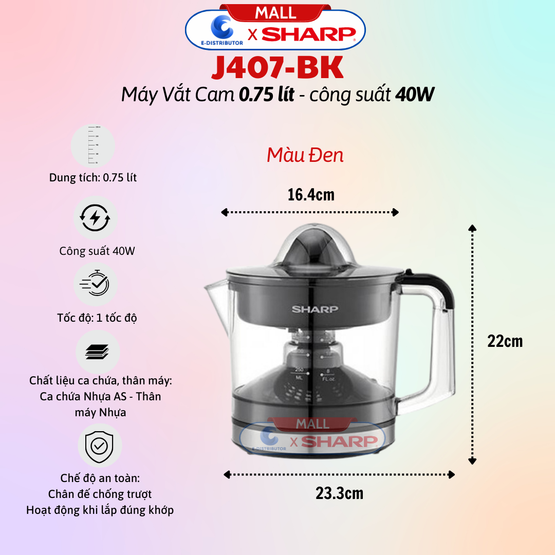Máy Vắt Cam Sharp EJ-J407-BK