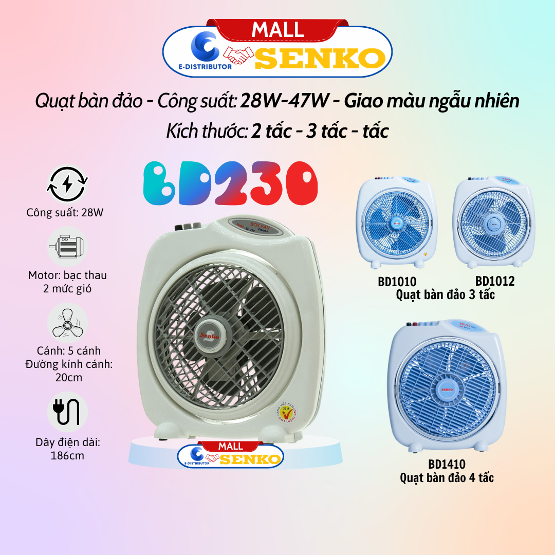 QUẠT BÀN ĐẢO SENKO BD230 - màu ngẫu nhiên - hàng chính hãng