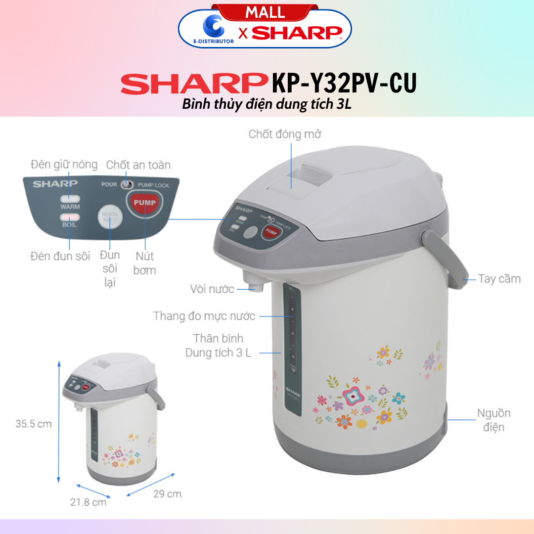 Bình thủy điện Sharp KP-Y32PV-CU