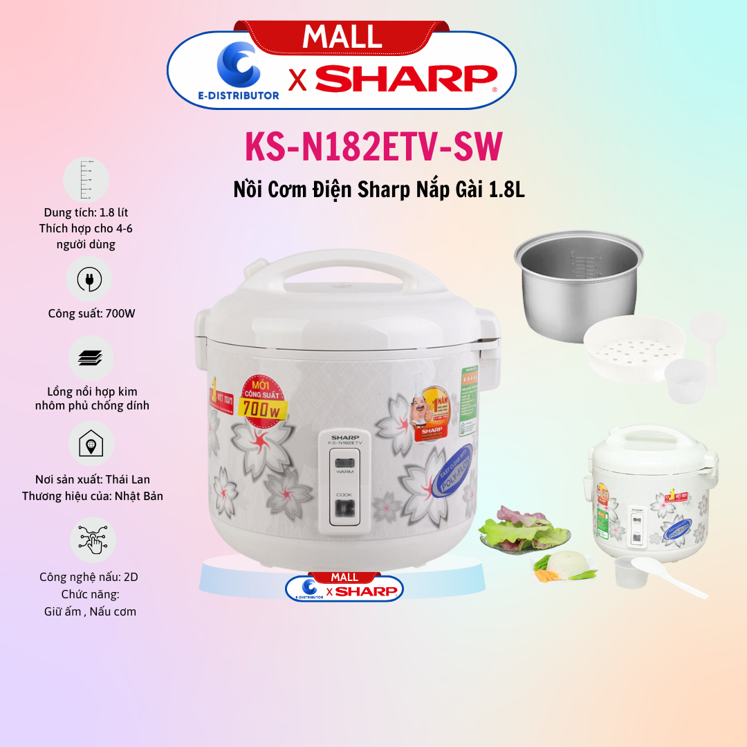 Nồi cơm điện Sharp KS-N182ETV 