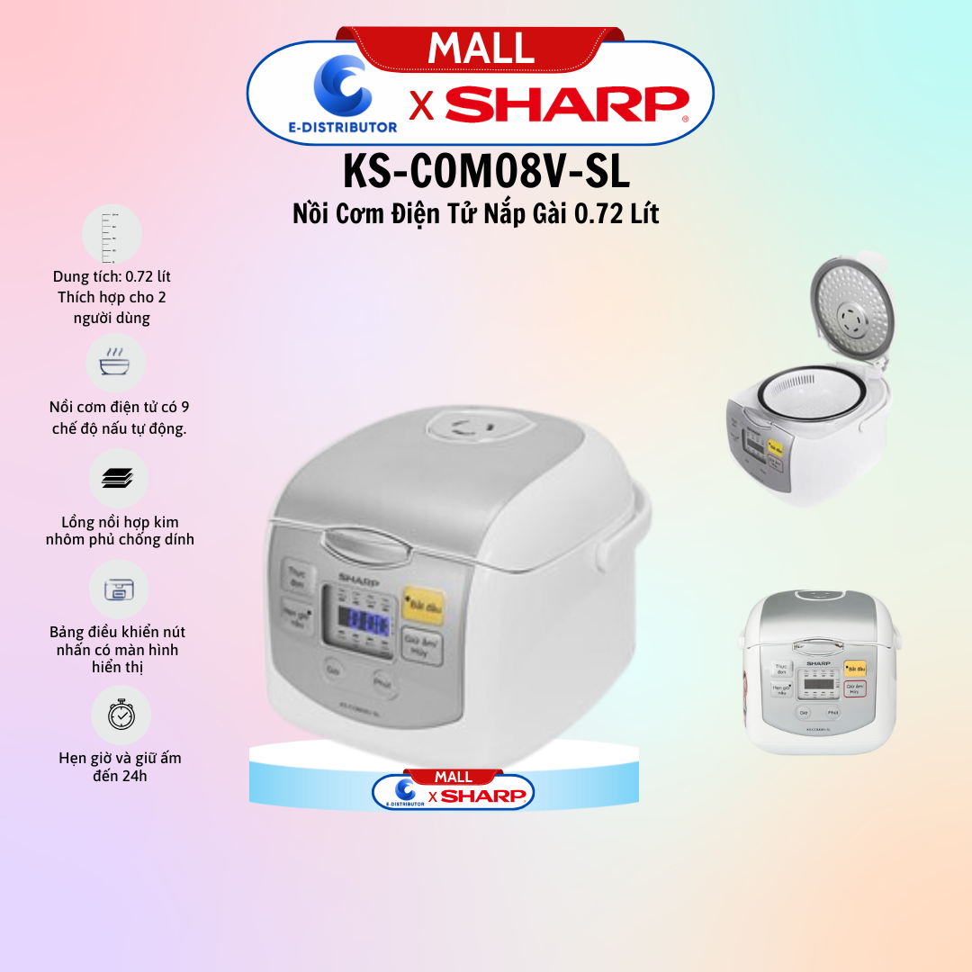 Nồi cơm điện tử Sharp KS-COM08V-SL