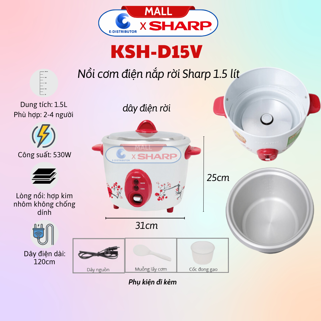 Nồi cơm điện Sharp KSH-D15V