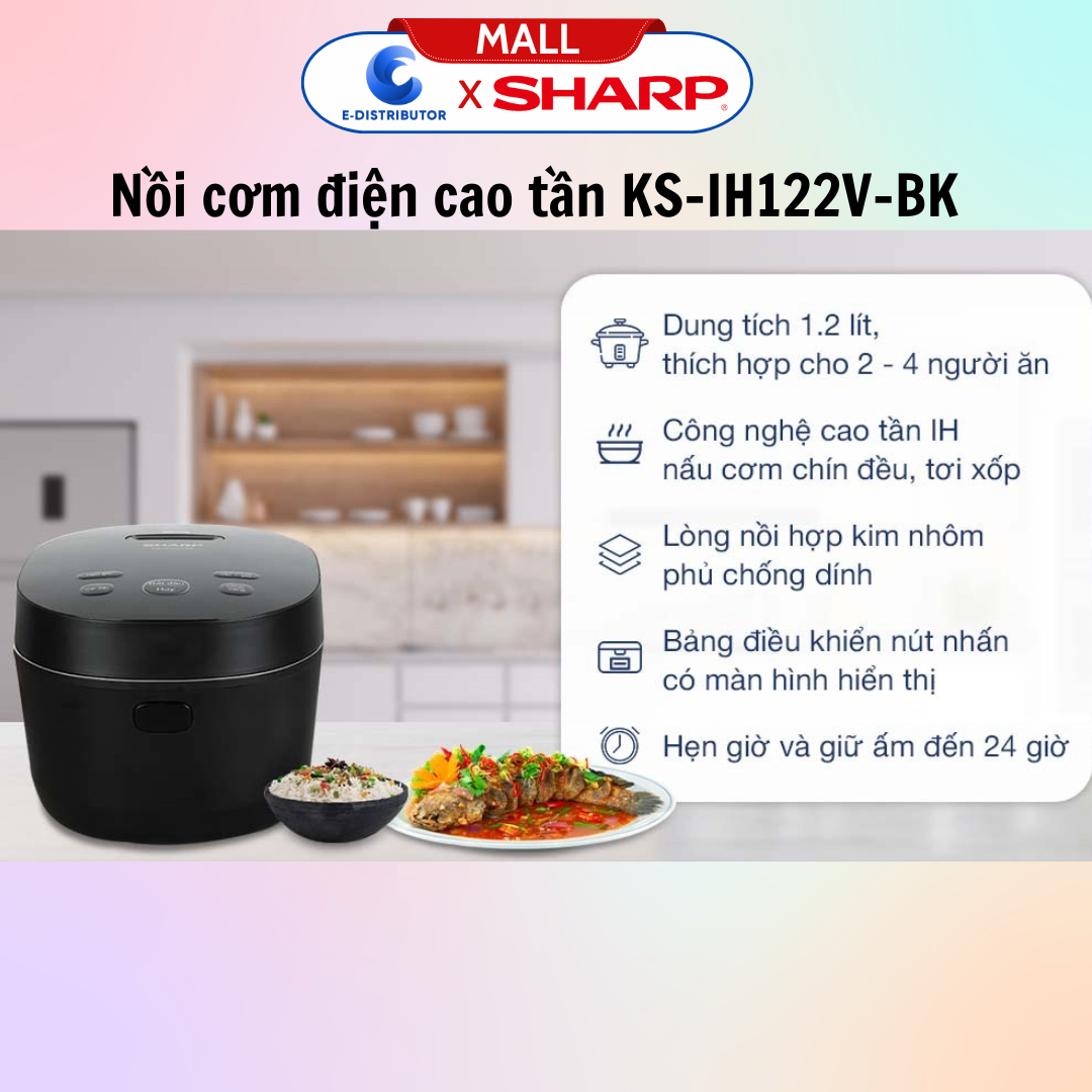 Nồi cơm cao tần Sharp KS-IH122V-BK ( 1.2 lít )