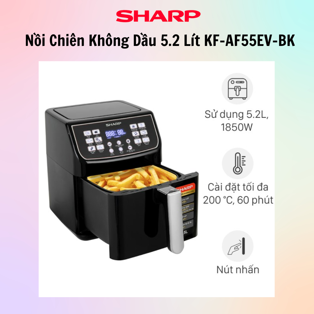 Nồi chiên không dầu Sharp KF-AF55EV-BK