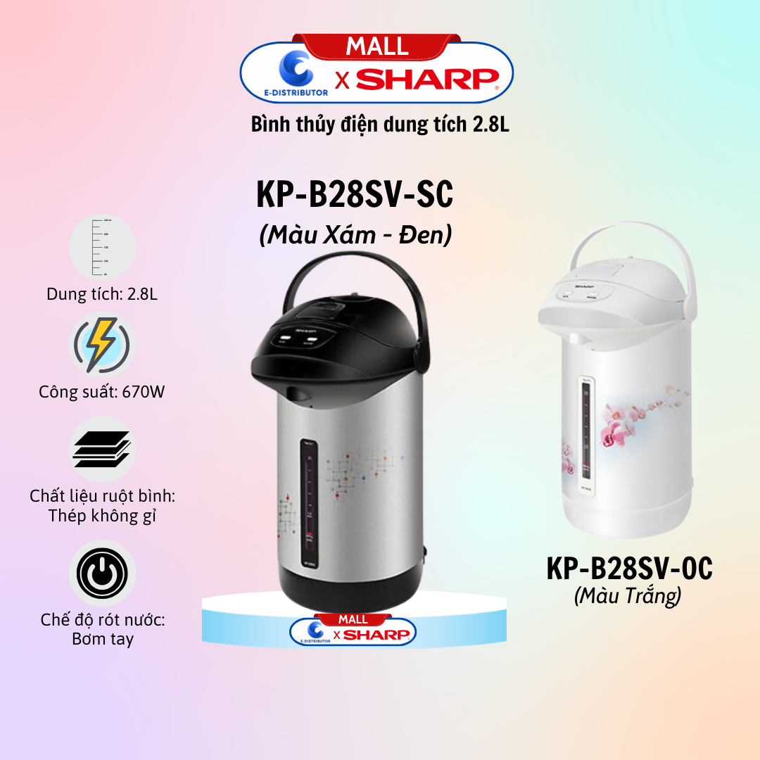 Bình Thủy điện Sharp KP-B28SV-SC màu đen