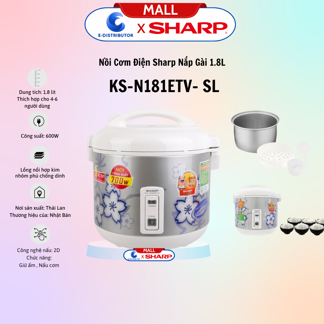 Nồi cơm điện Sharp KS-N181ETV 