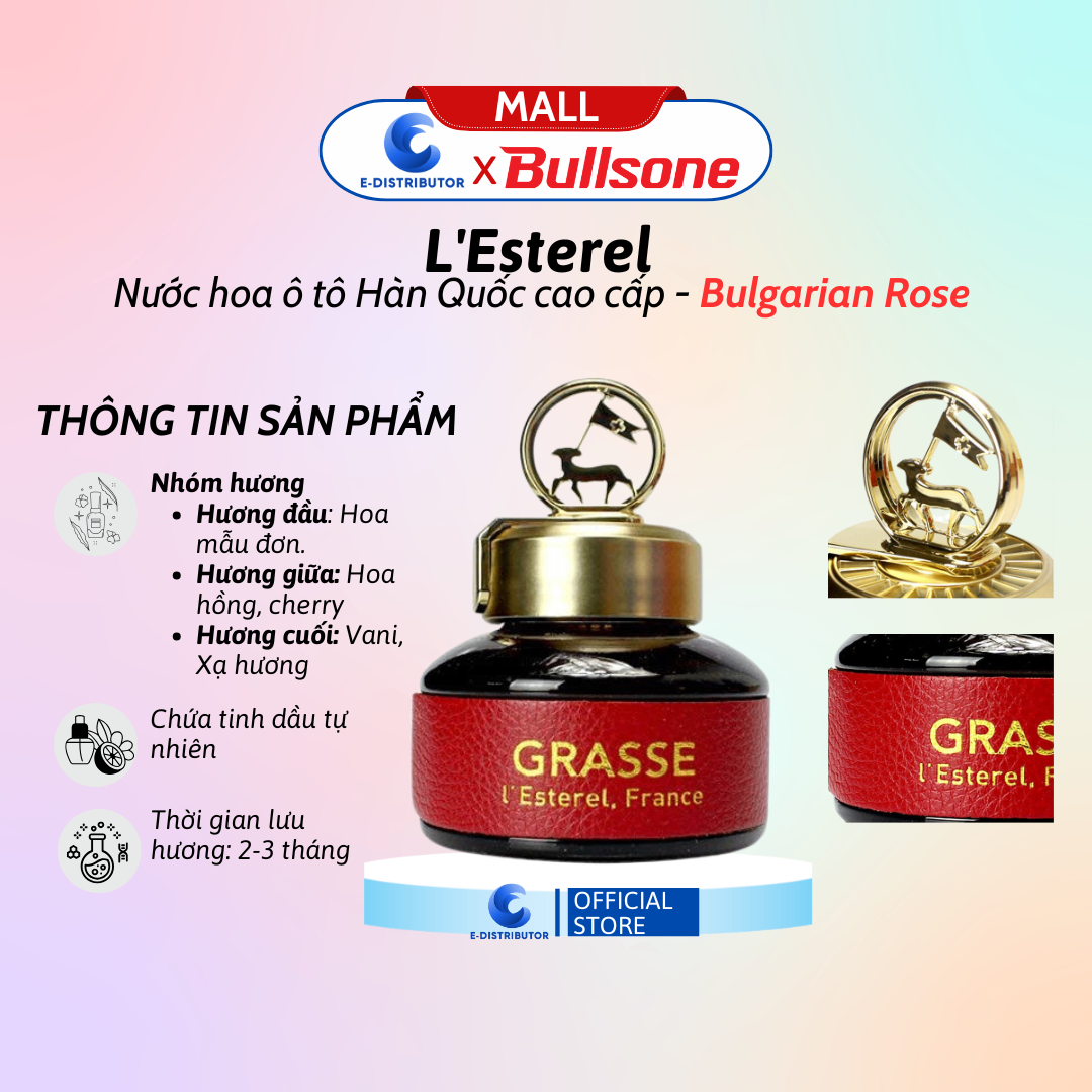 Nước Hoa Ô Tô Bullsone Grasse L'Esterel - Bulgarian Rose HQST30