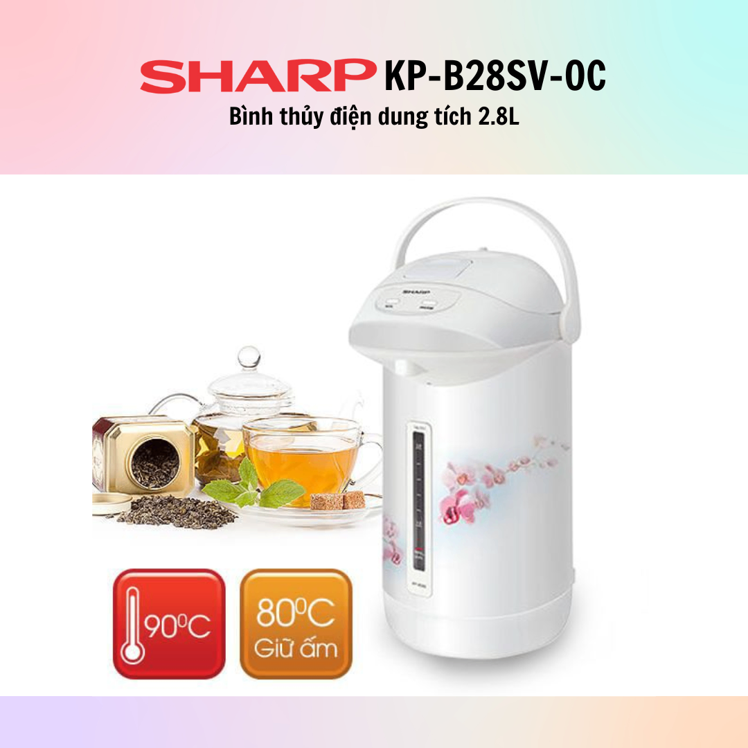 Bình thủy điện Sharp KP-B28SV-OC(2.8L)-Hàng Chính Hãng màu trắng