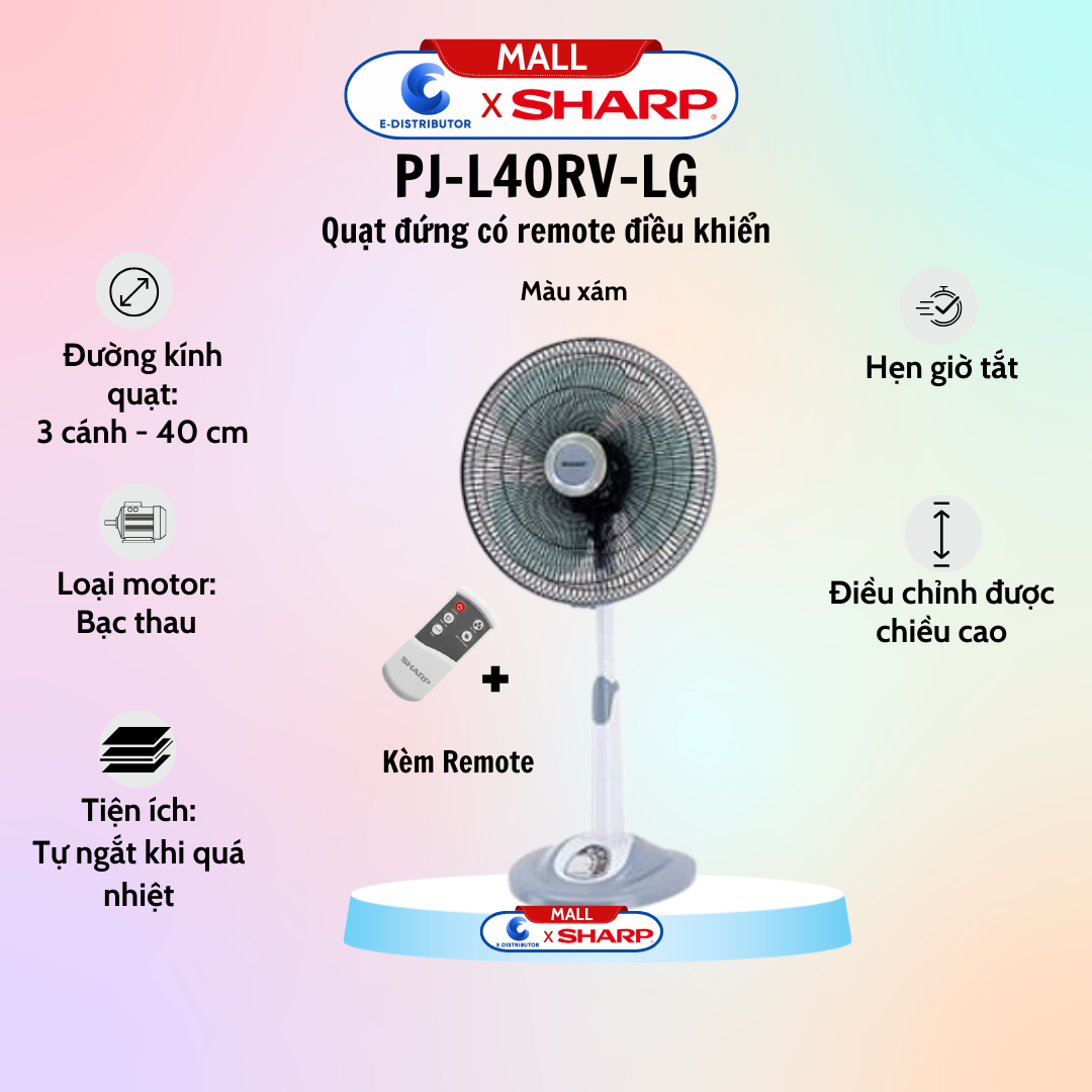Quạt lửng Sharp có điều khiển PJ-L40RV-LG