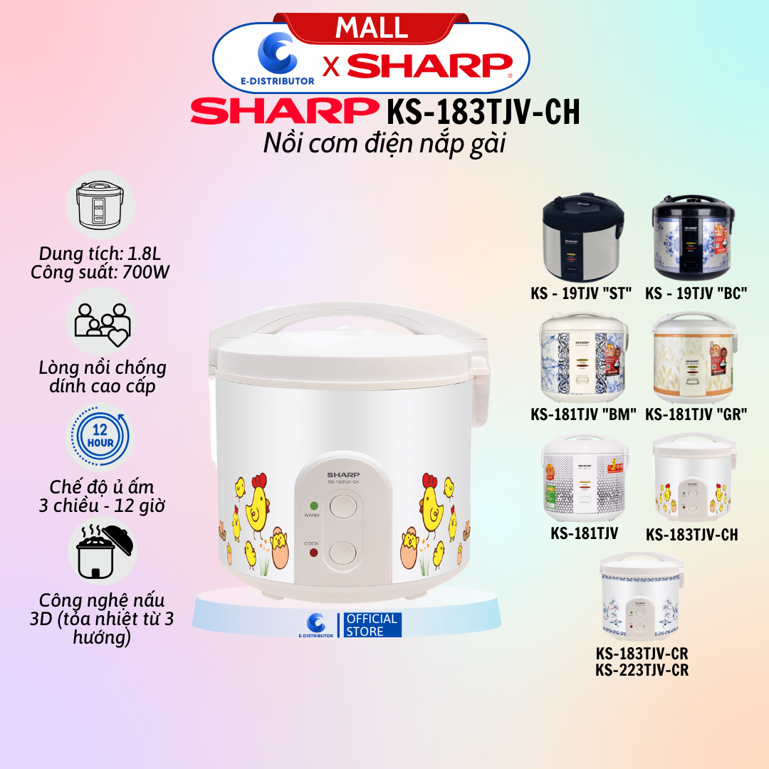 Nồi cơm điện Sharp KS-183TJV-CH