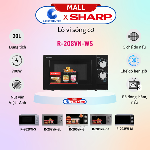 Lò vi sóng Sharp R-208VN-WS