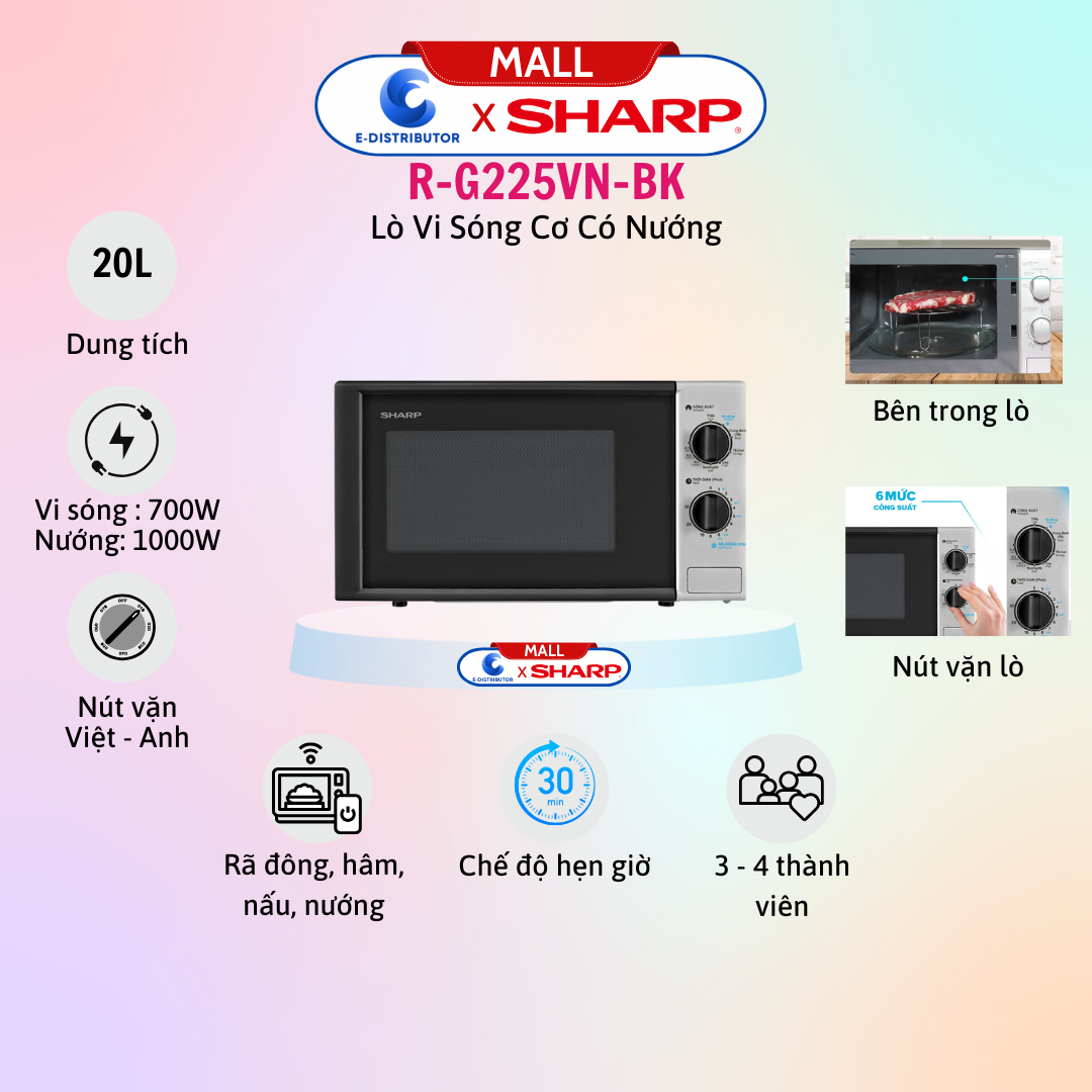 Lò vi sóng Sharp R-G225VN-BK