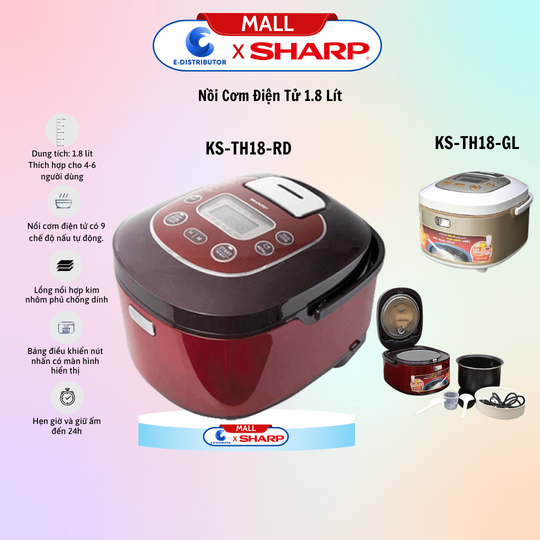 Nồi cơm điện Sharp KS-TH18-RD