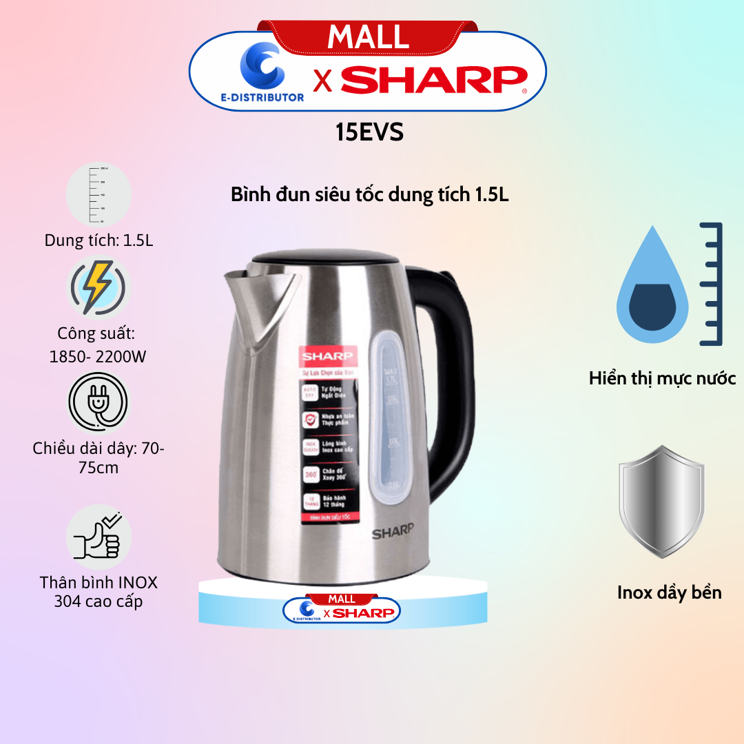 Bình đun siêu tốc SHARP EKJ-15EVS-ST