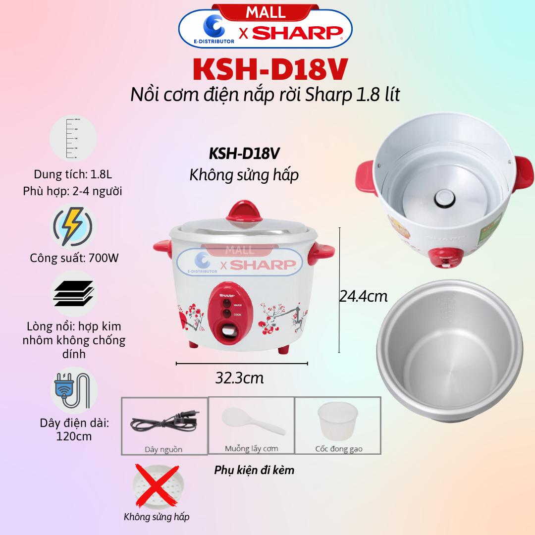 Nồi cơm điện Sharp KSH-D18V