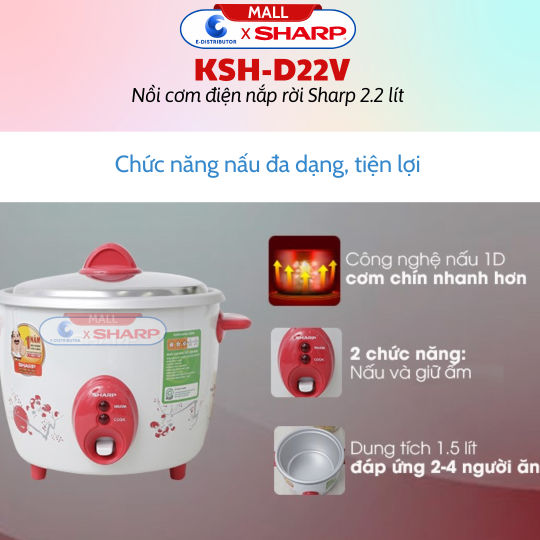 Nồi cơm điện Sharp KSH-D22V