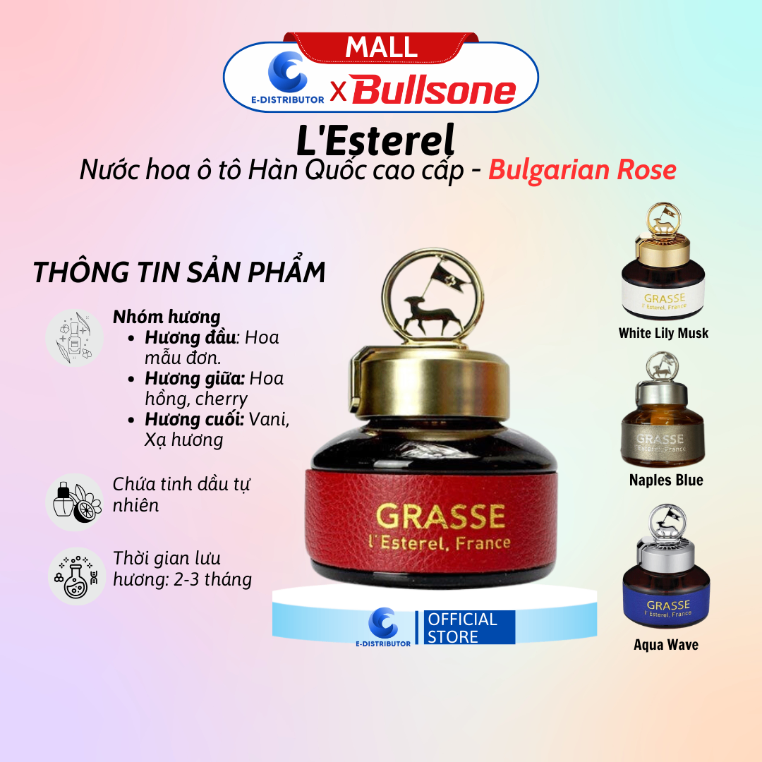 Nước Hoa Ô Tô Bullsone Grass L'Estere Naples Blue (Hương vườn lavender châu âu) HQST62