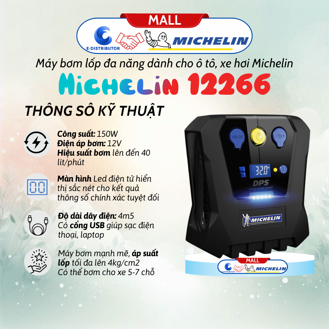 Máy bơm lốp Michelin 12266