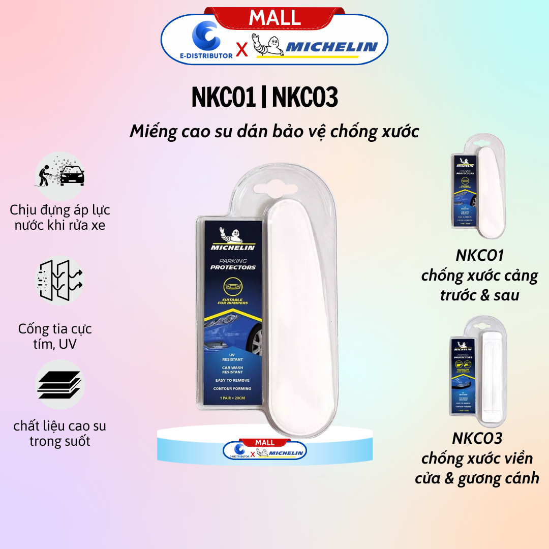 Cao su dán bảo vệ chống xước cảng xe trước & sau Michelin NKC01