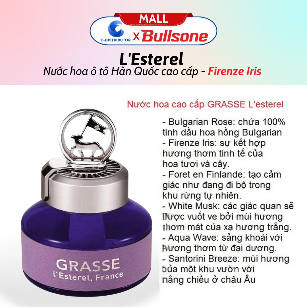 Nước Hoa Ô Tô Bullsone Grasse L'Esterel Firenze Iris HQST41