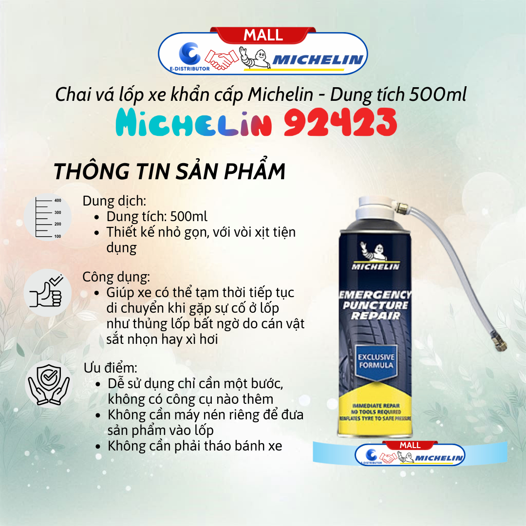 Chai Vá Lốp Xe Khẩn Cấp Michelin 92423/32699 (500ml)