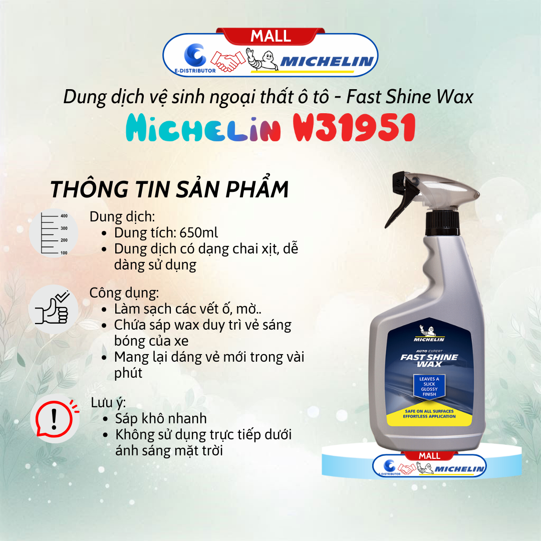 Dung dịch sáp bóng (650ml) W31951 Michelin