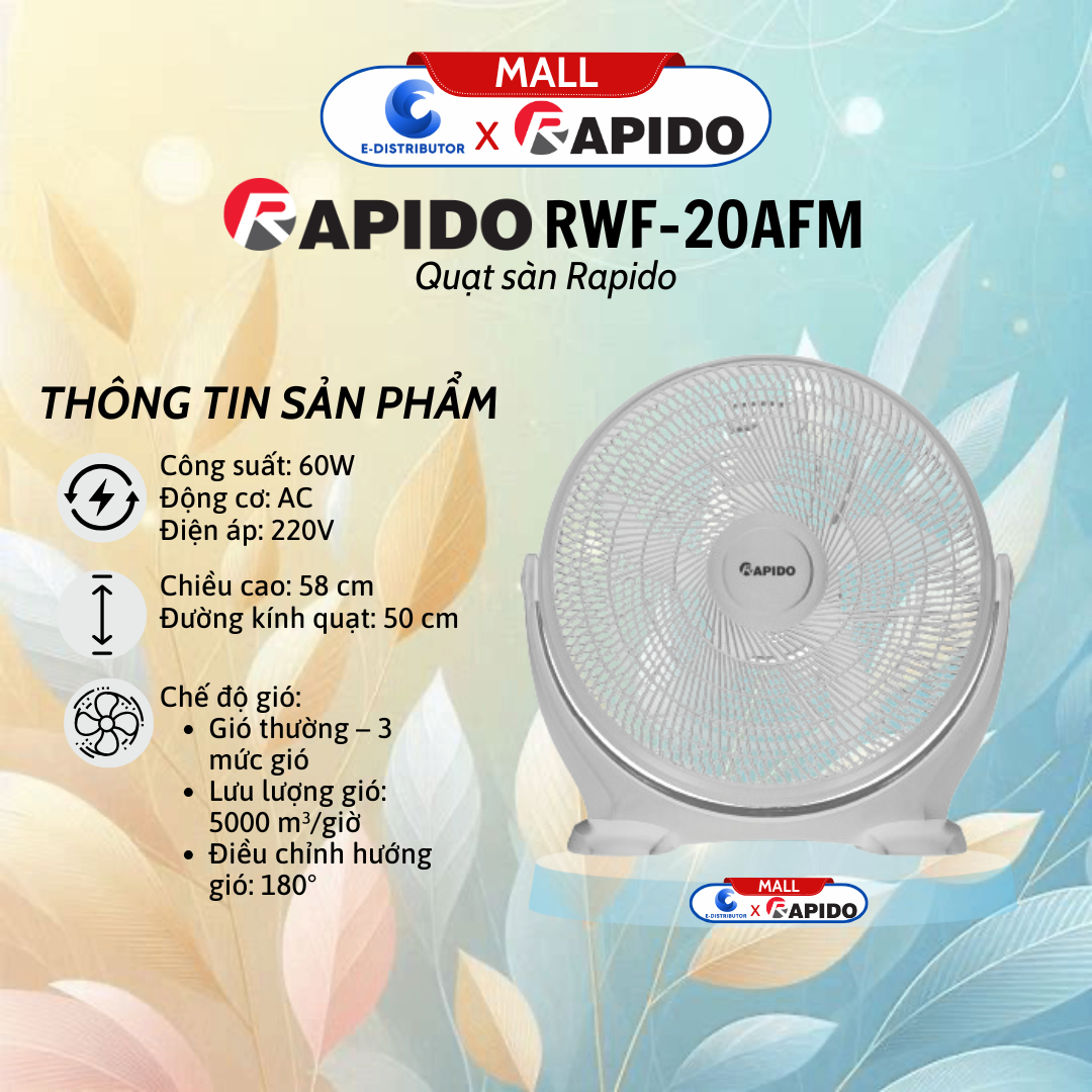 Quạt sàn Rapido RWF-20AFM