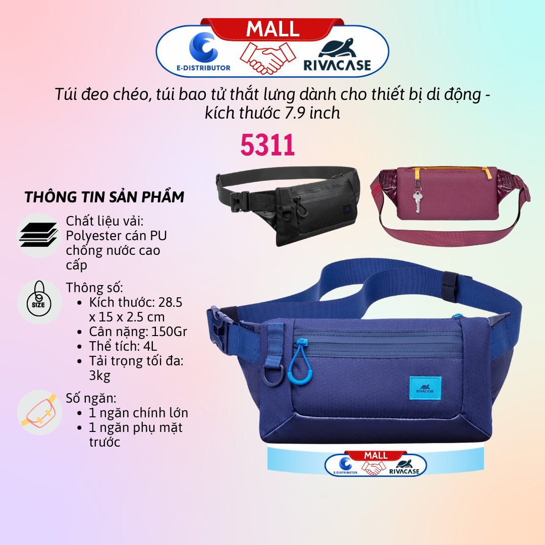 Túi bao tử thắt lưng cho các thiết bị di động hỗ trợ kích thước 7.9