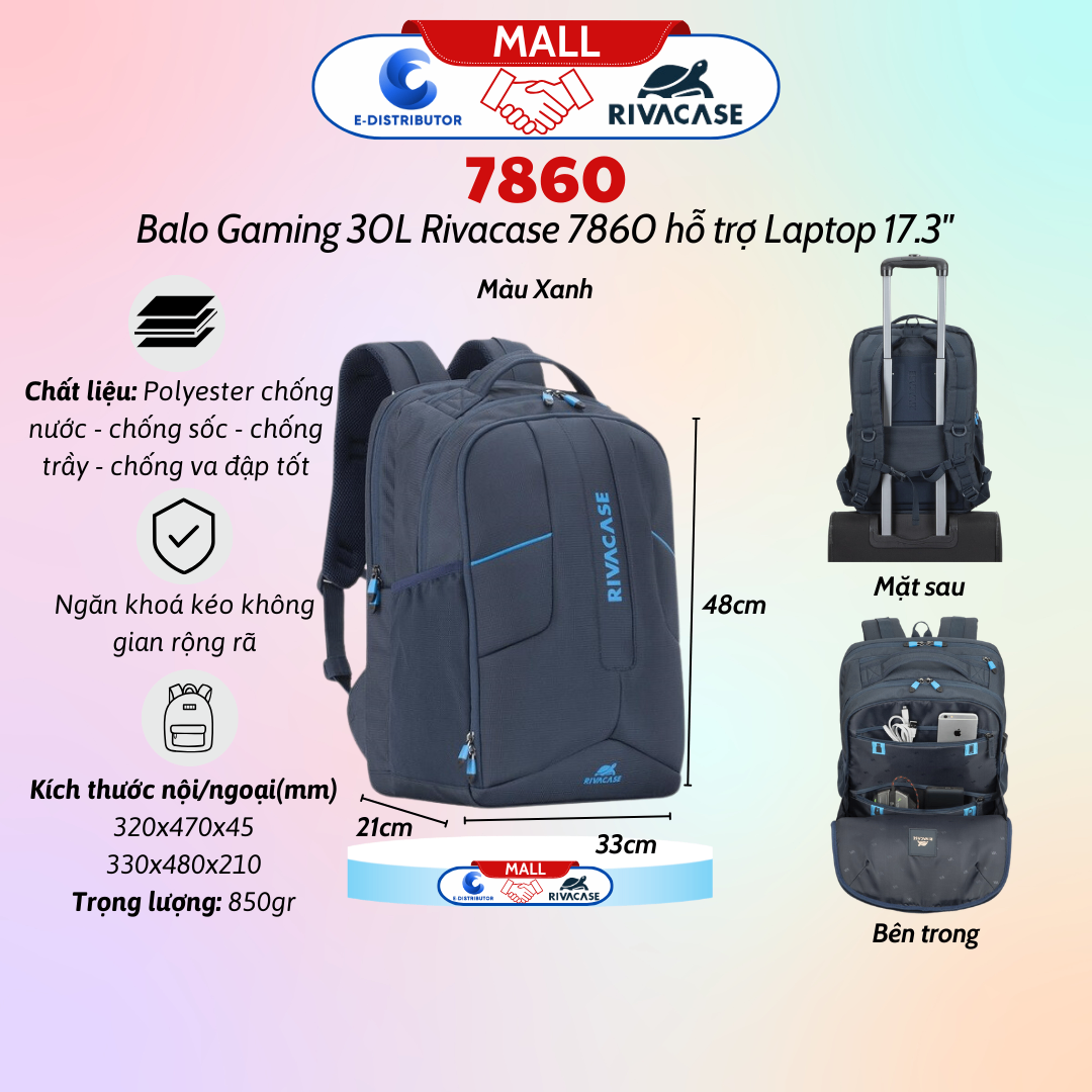 Ba lô dành cho Gamer hỗ trợ kích thước màn hình 17.3