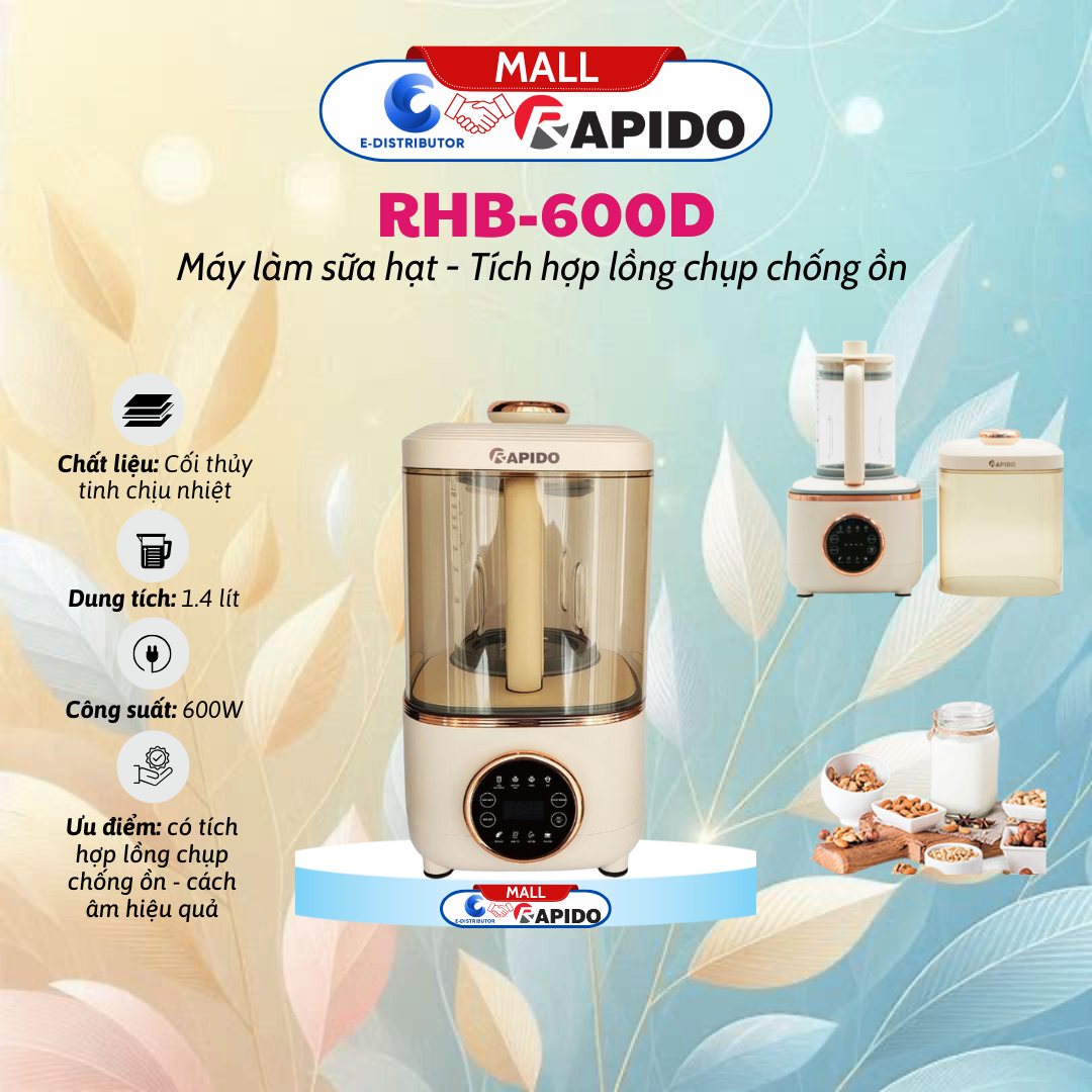Máy làm sữa hạt Rapido RHB-600D