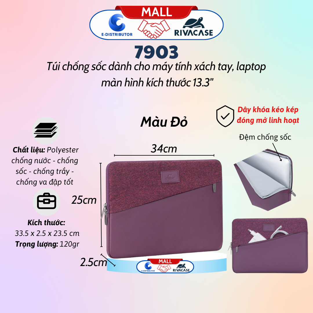 Túi chống sốc Rivacase 7903 dành cho Laptop 13.3