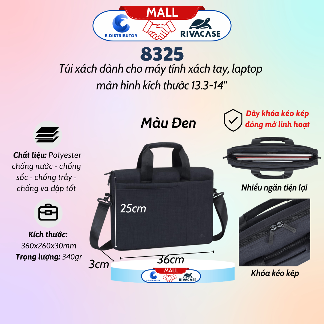 Túi xách Rivacase 8325 dành cho Laptop 13.3-14