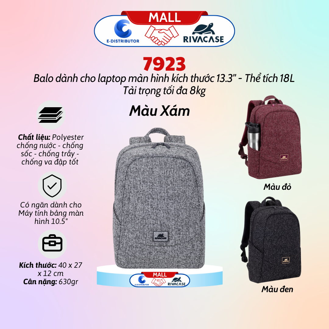 Ba lô dành cho máy tính xách tay có trọng lượng nhẹ hỗ trợ kích thước màn hình 13.3
