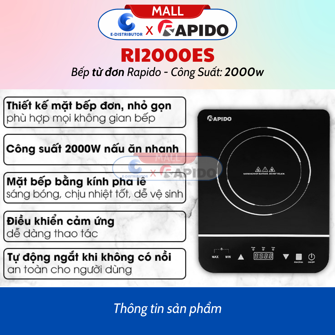 Bếp từ đơn Rapido RI2000ES