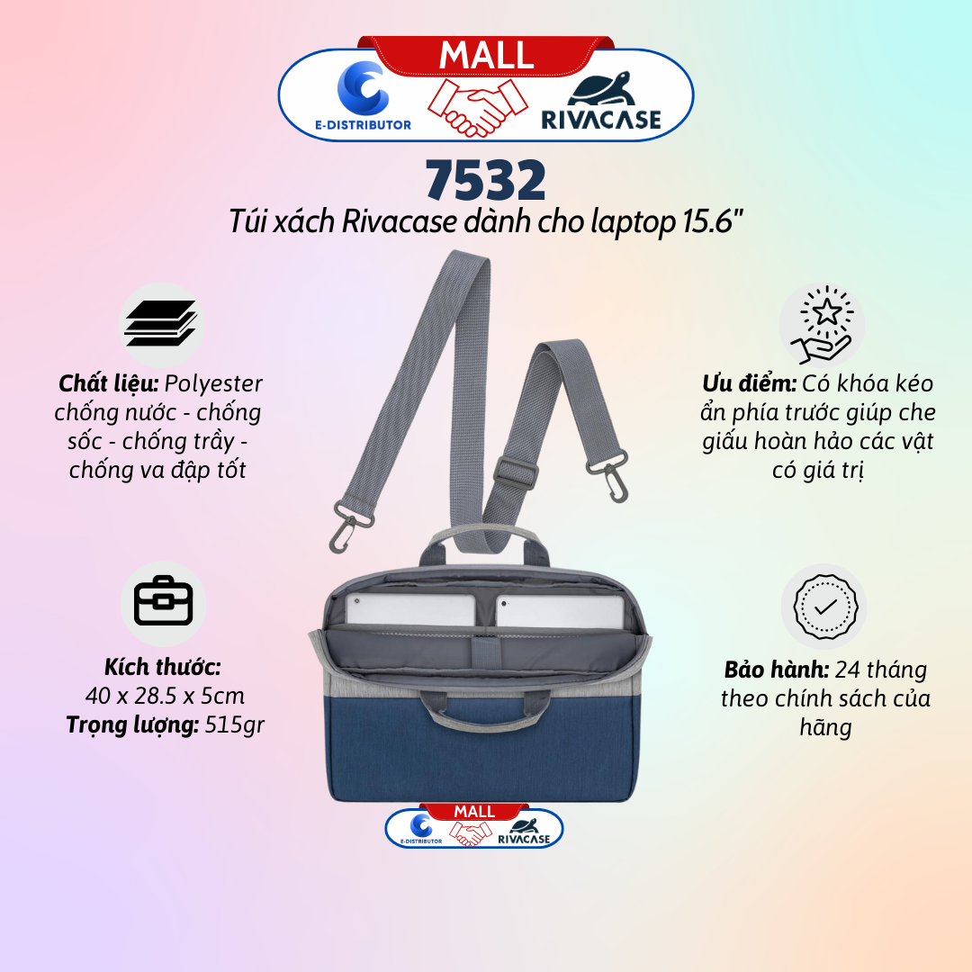 Cặp xách dành cho máy tính xách tay hỗ trợ kích thước màn hình 15.6