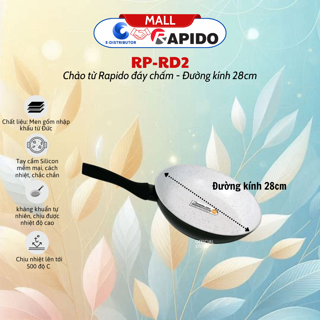Chảo từ đáy trắng chấm 24cm - RP24-RD2 Rapido