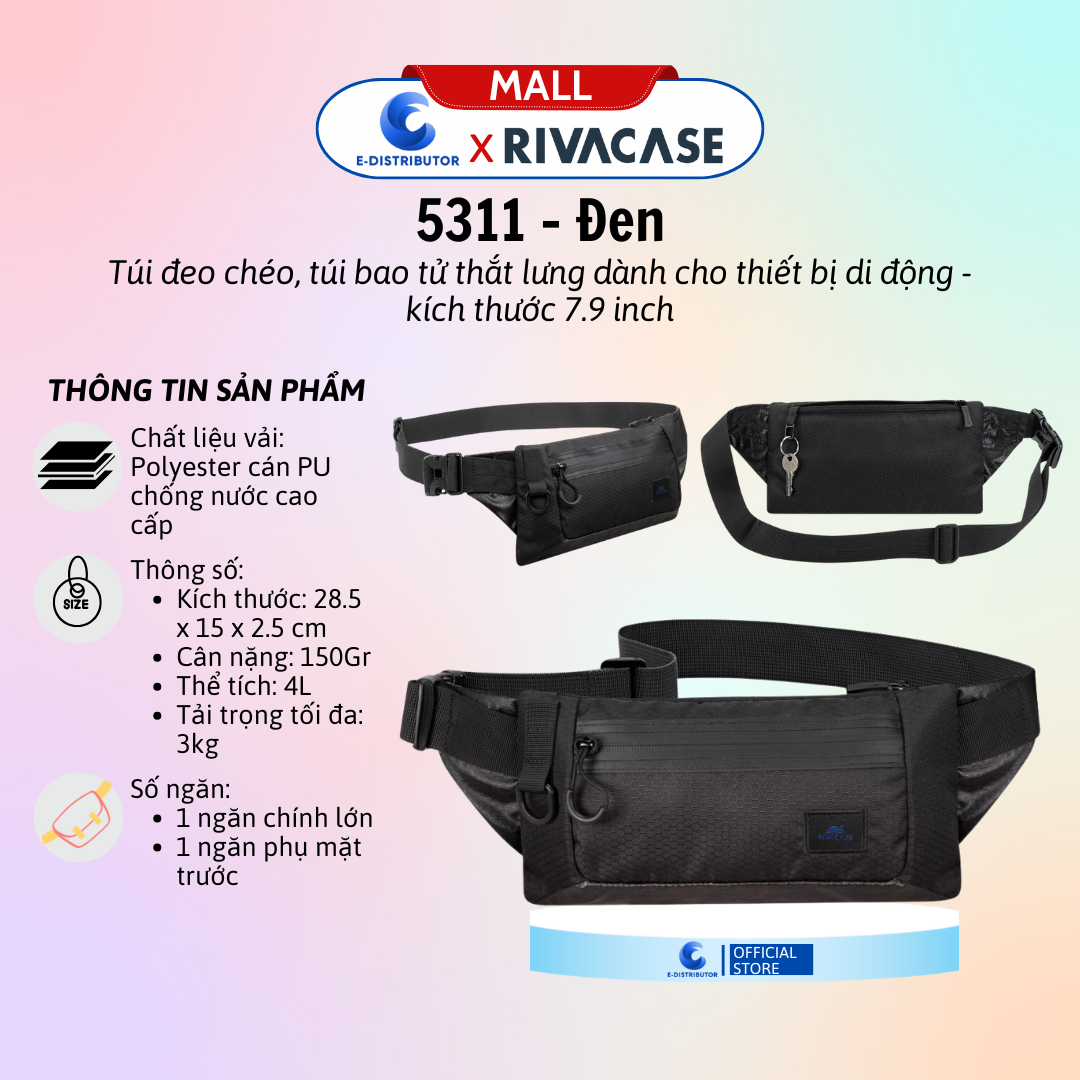 Túi bao tử thắt lưng cho các thiết bị di động hỗ trợ kích thước 7.9