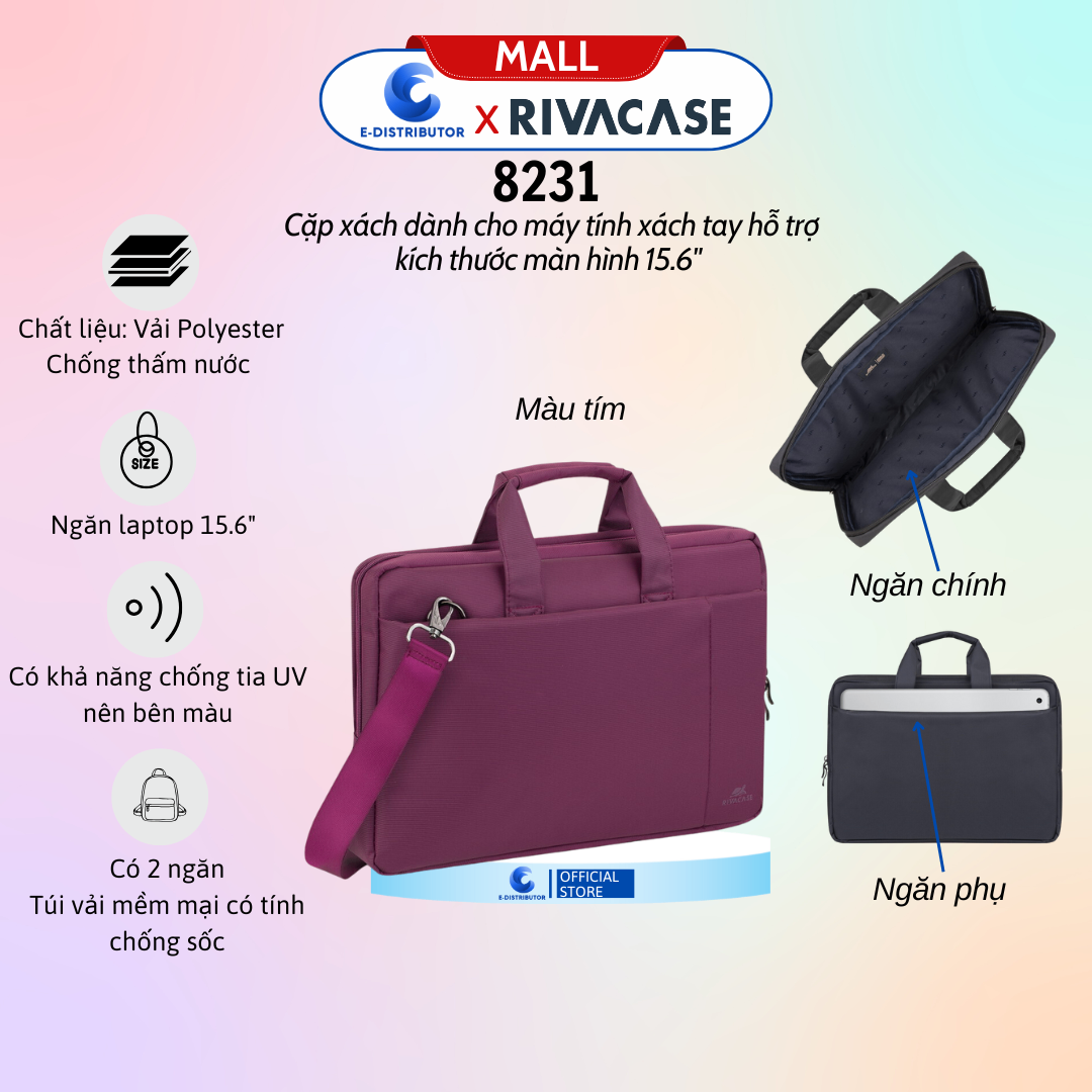 Cặp xách dành cho máy tính xách tay hỗ trợ kích thước màn hình 15.6