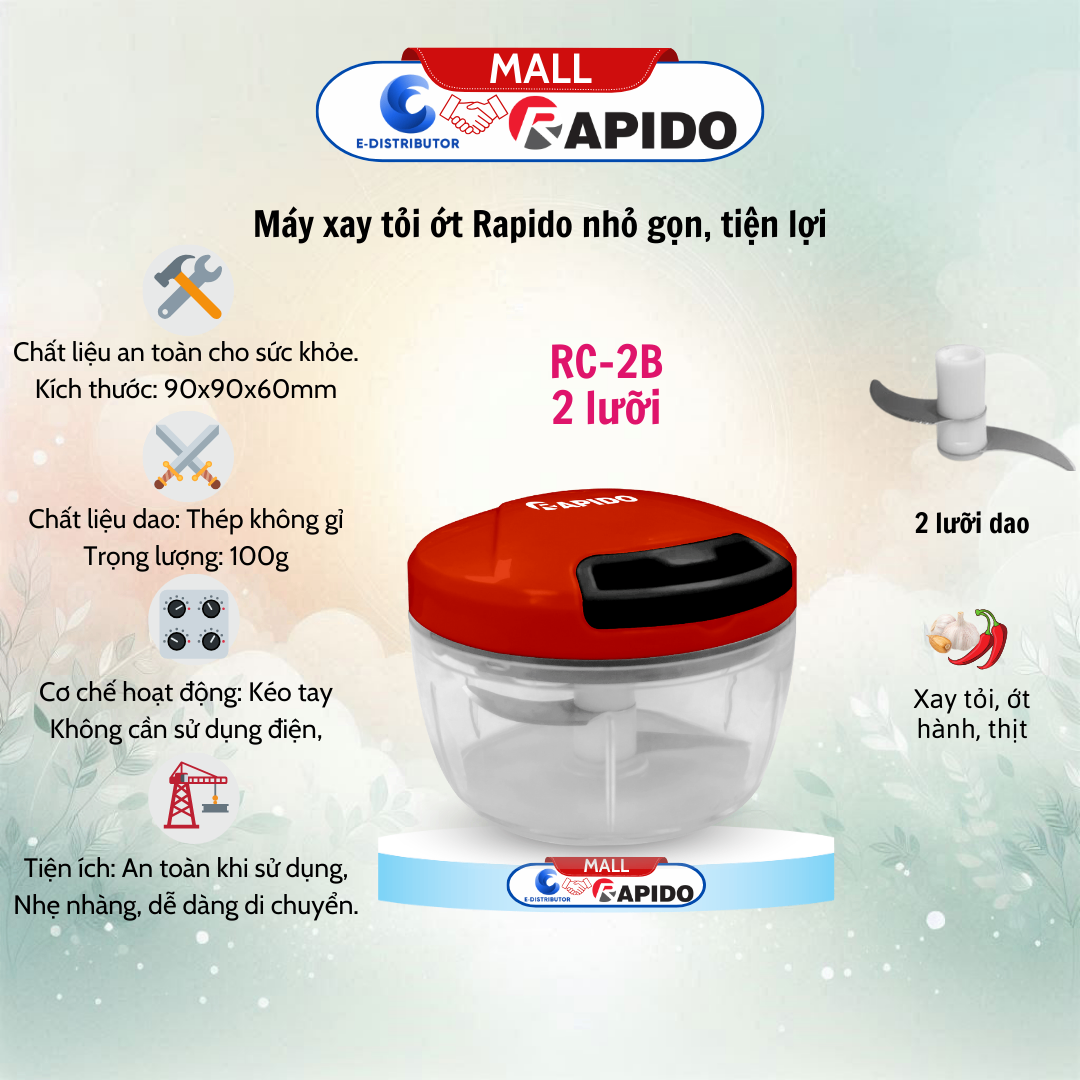 Máy xay tỏi ớt đa năng Rapido RC-2B