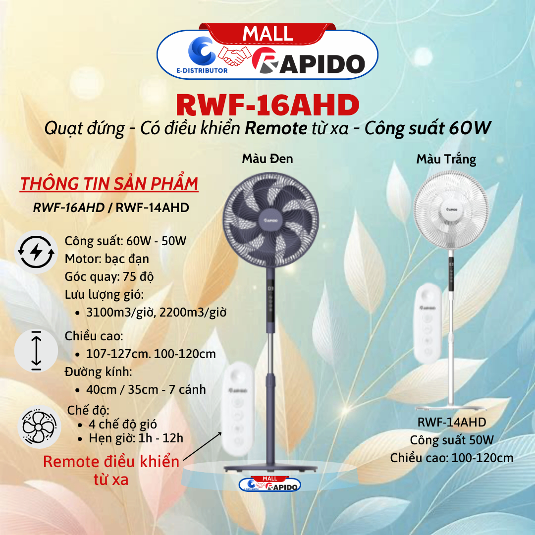 Quạt treo tường Rapido RWF-16AWD