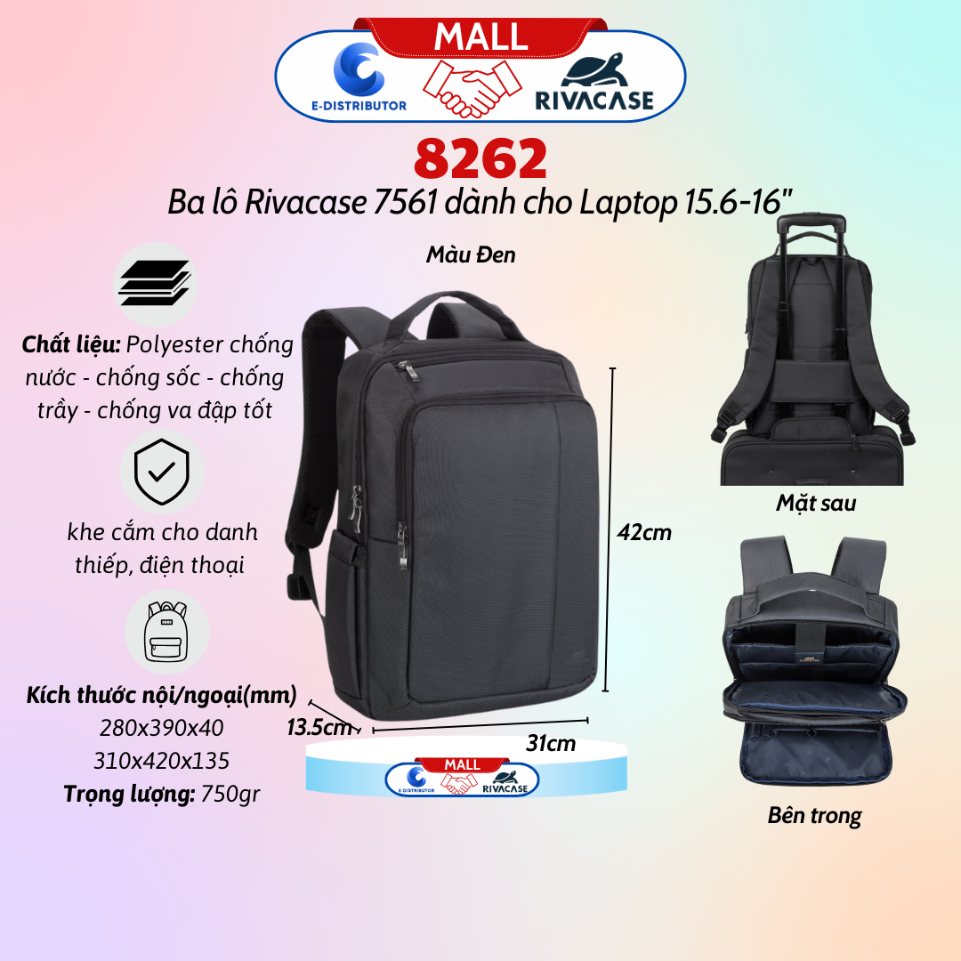 Ba lô dành cho máy tính xách tay có trọng lượng nhẹ hỗ trợ kích thước màn hình 16.5