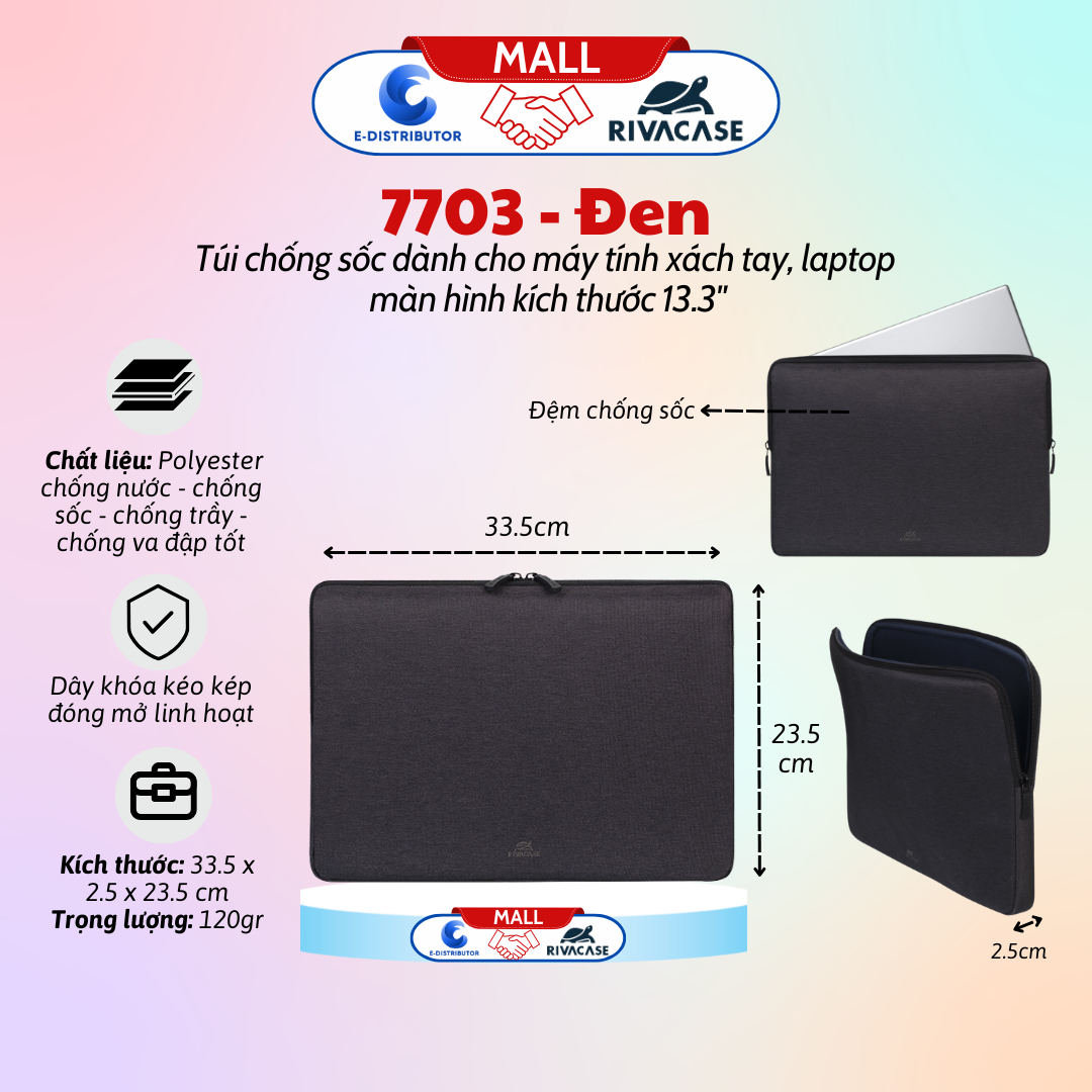 Túi chống sốc Rivacase 7703 dành cho Laptop 13.3