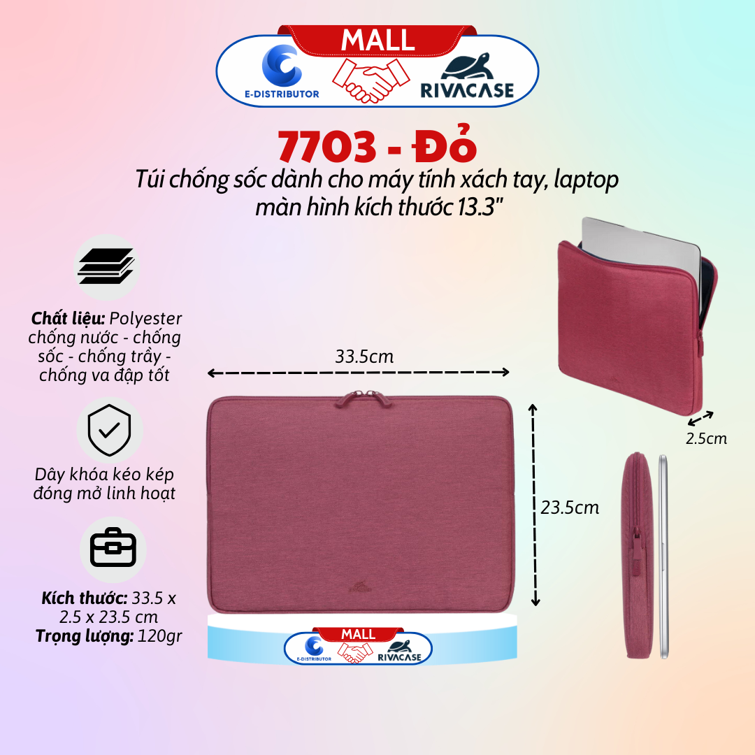 Túi chống sốc Rivacase 7703 dành cho Laptop 13.3