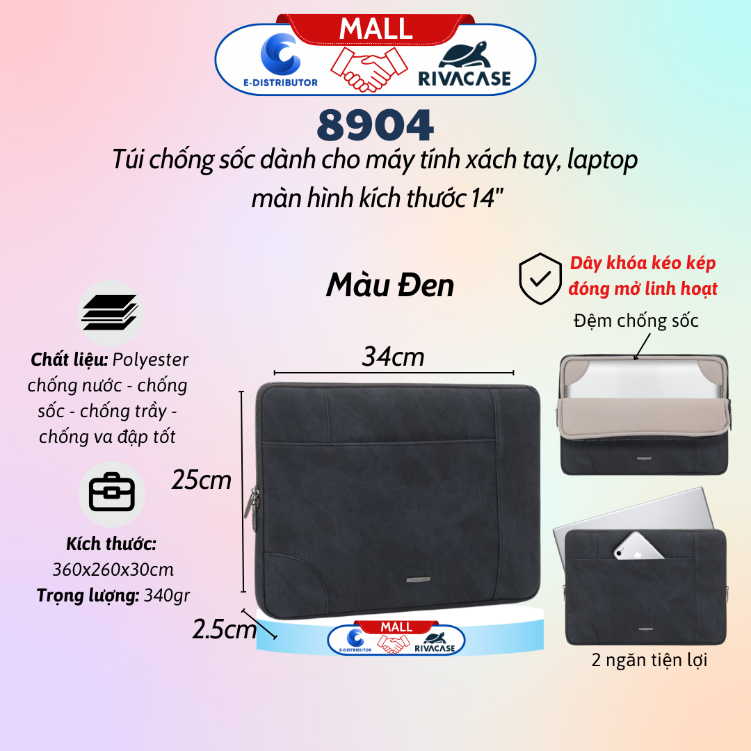 Túi chống sốc Rivacase 8904 dành cho Laptop 14