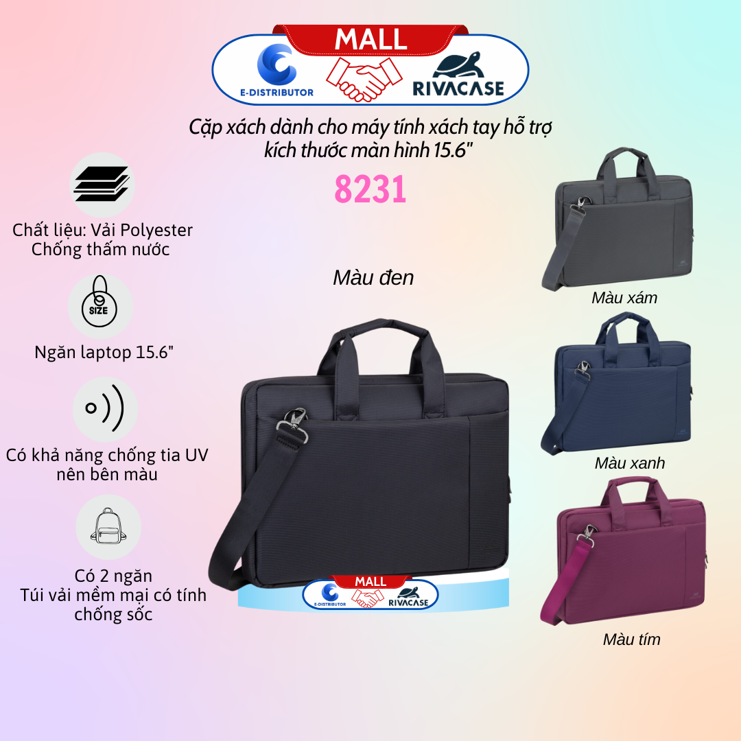 Cặp xách dành cho máy tính xách tay hỗ trợ kích thước màn hình 15.6