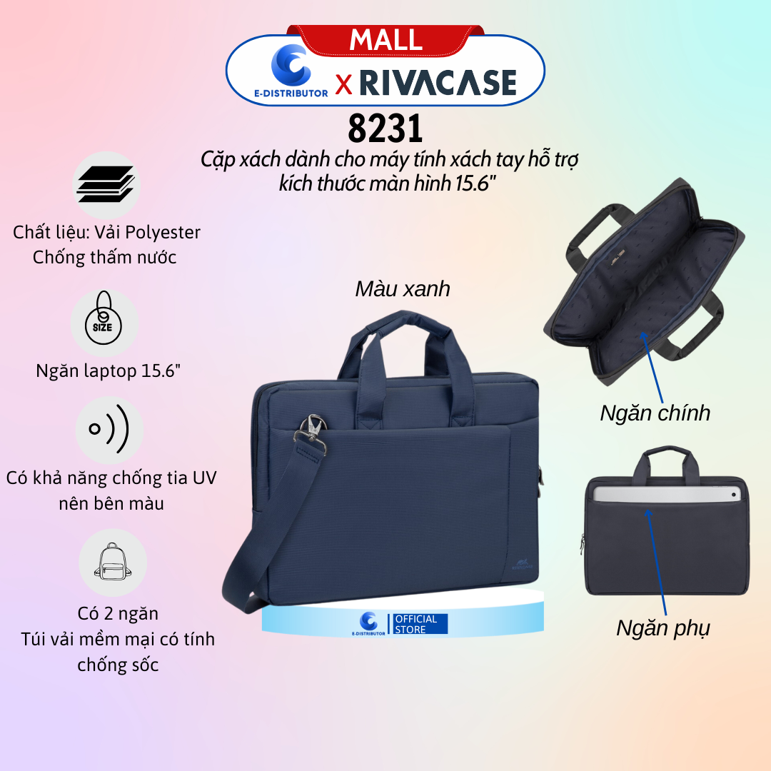 Cặp xách dành cho máy tính xách tay hỗ trợ kích thước màn hình 15.6
