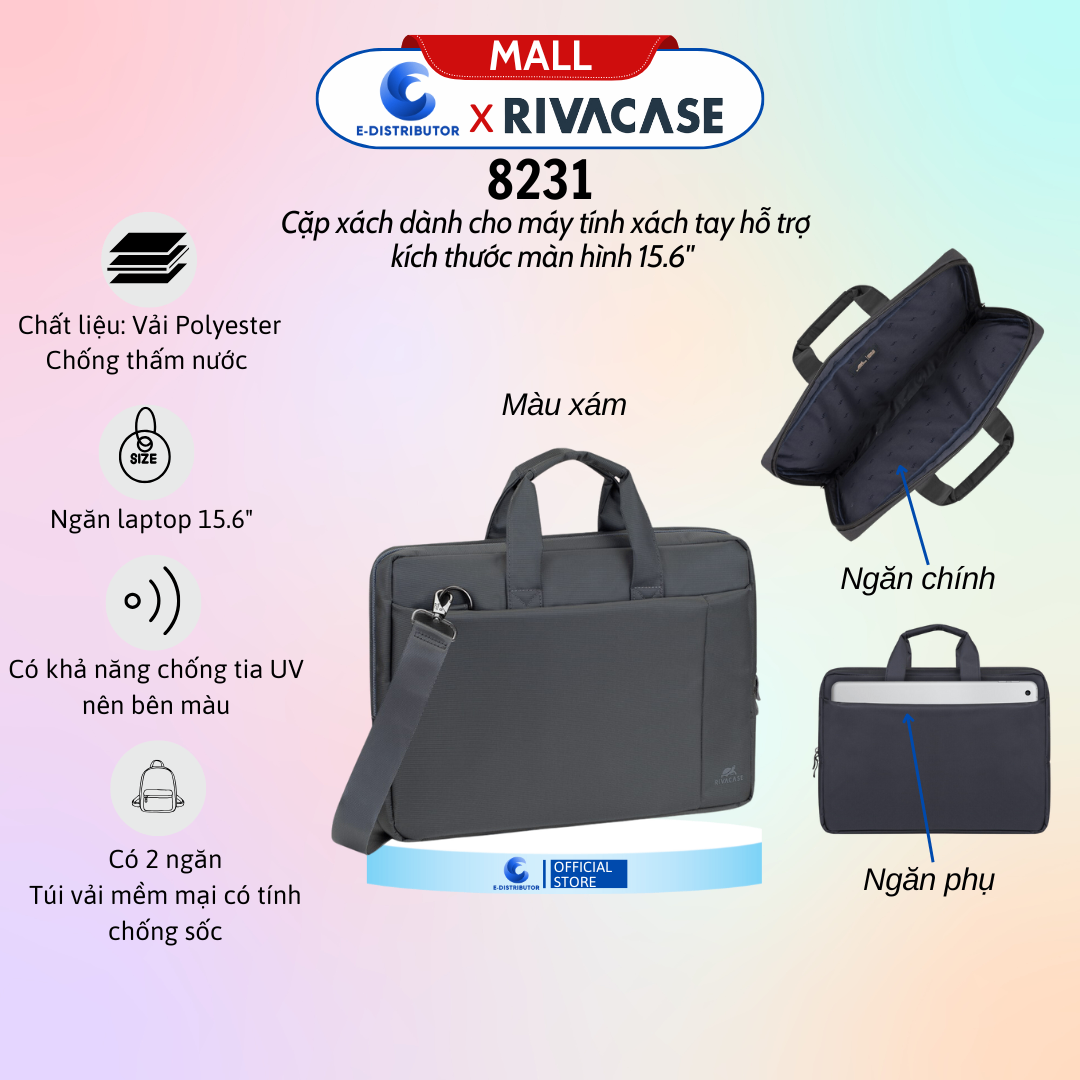 Cặp xách dành cho máy tính xách tay hỗ trợ kích thước màn hình 15.6