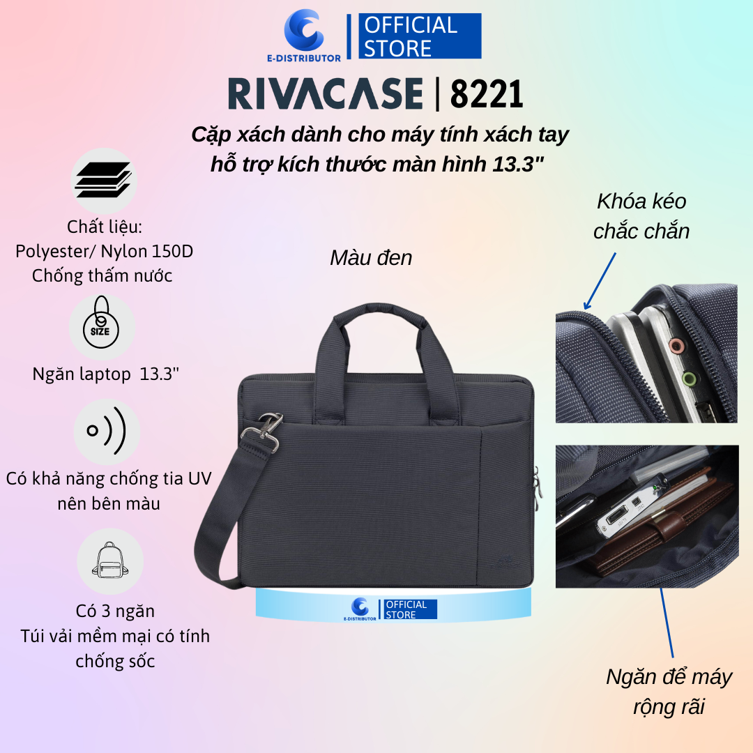 Cặp xách dành cho máy tính xách tay hỗ trợ kích thước màn hình 13.3