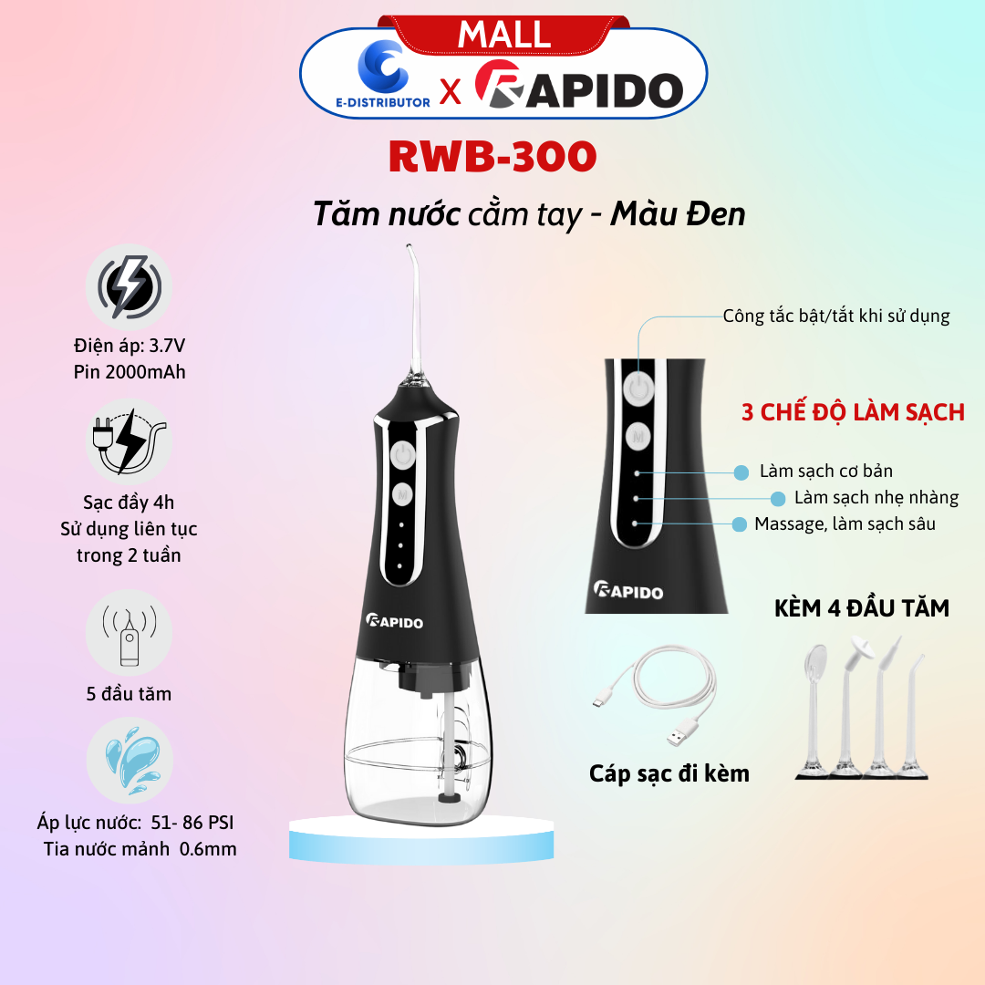 Máy tăm nước Rapido RWB-300