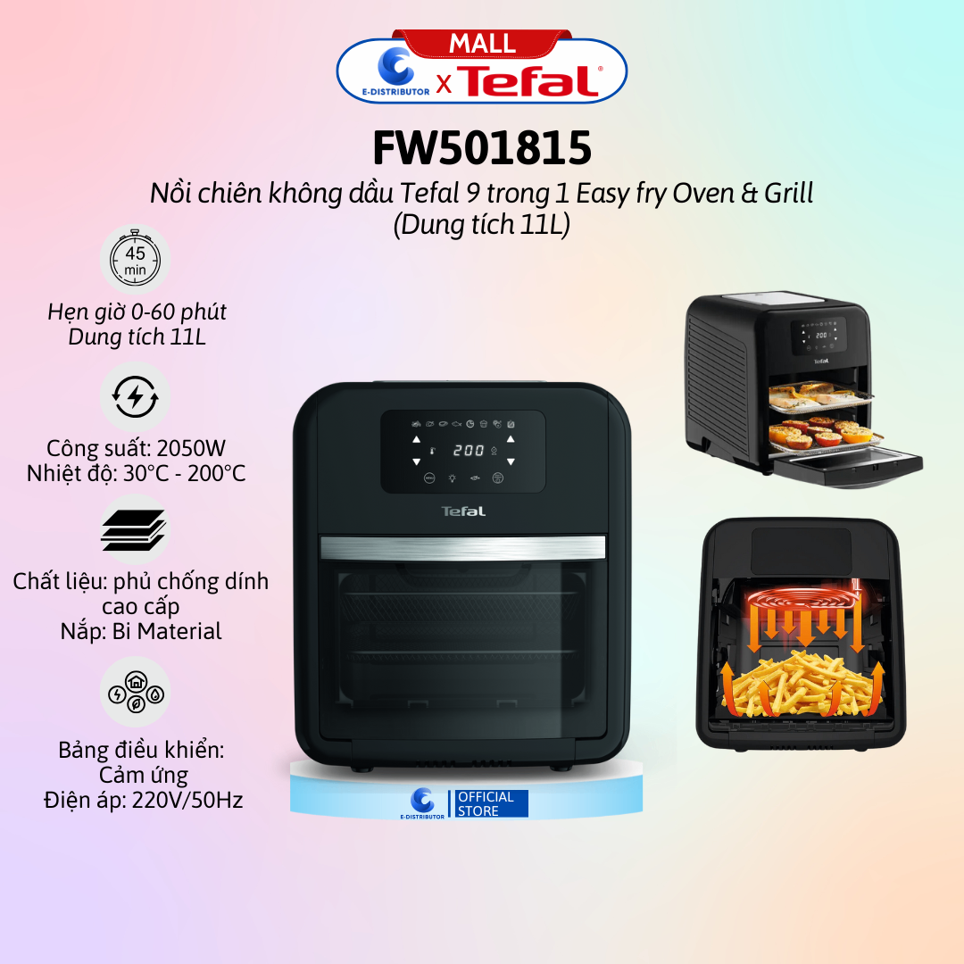 Nồi chiên không dầu Tefal 2in1 Easy Fry & Grill Classis EY501815